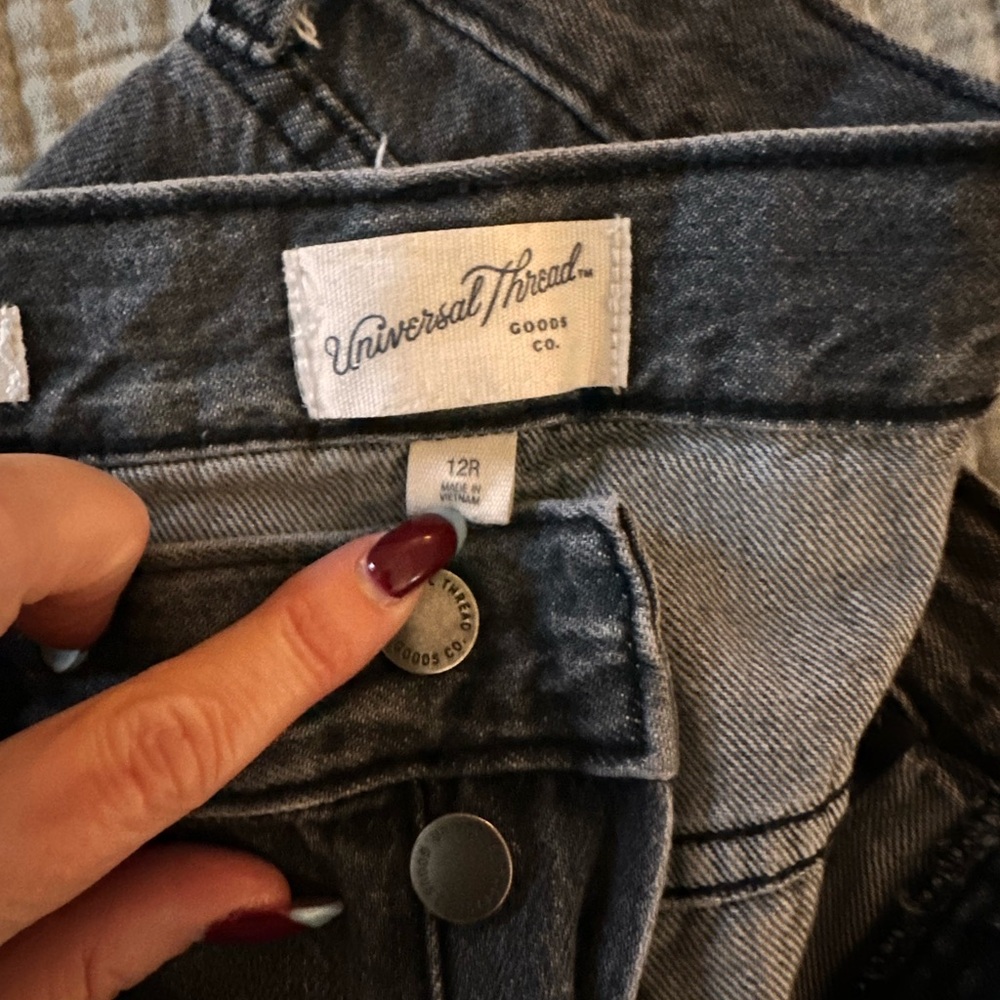 Universal Thread Charcoal Denim Wide Leg Jeans 12 - Picture 2 of 5